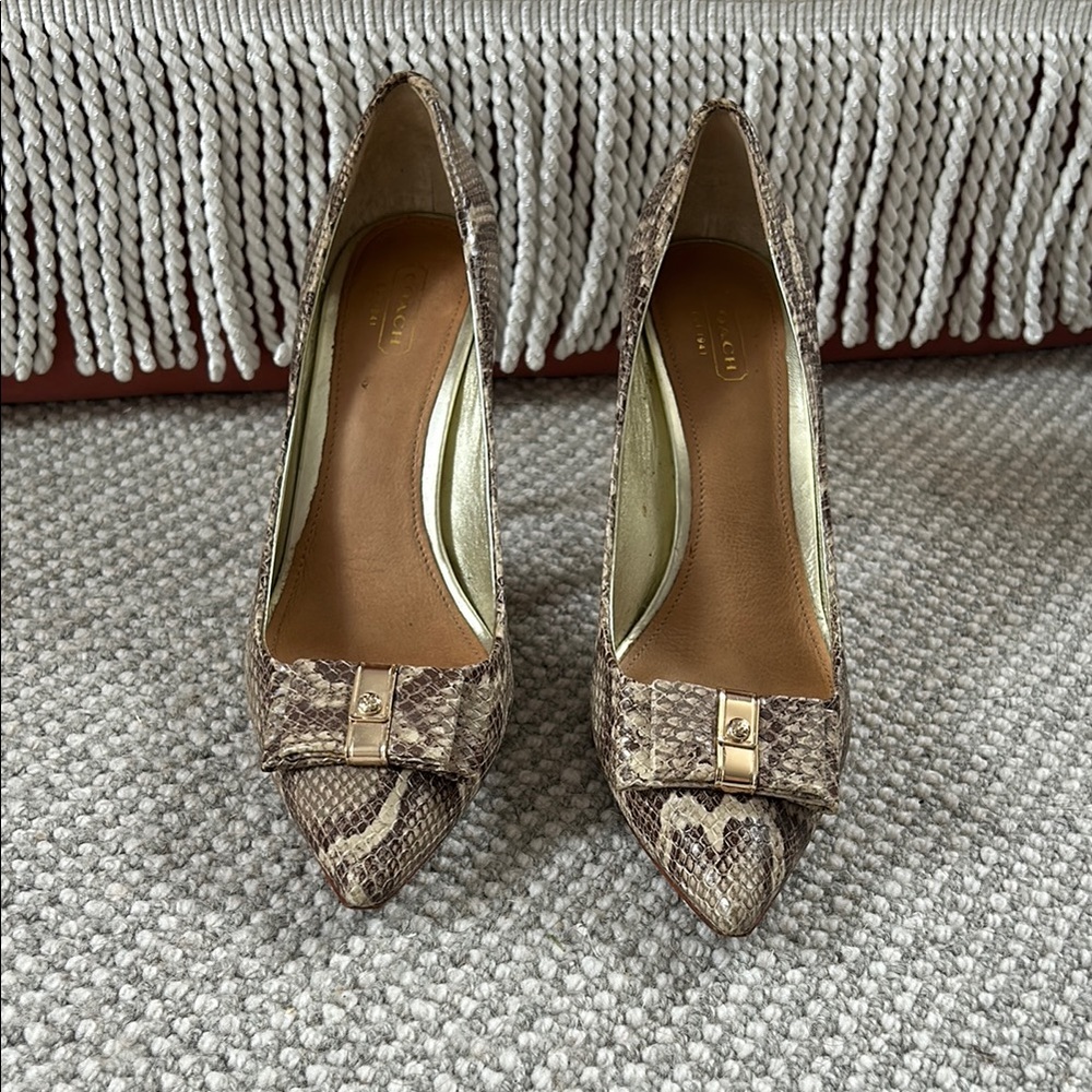 Coach Landrie Snakeskin Heels